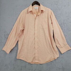 Enro Mens Peach Long Sleeve  Dress Shirt‎ Size 16 100% Cotton  JCT